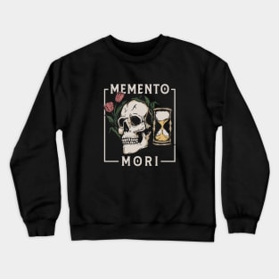 memento mori skull, hourglass, tulip flower Crewneck Sweatshirt